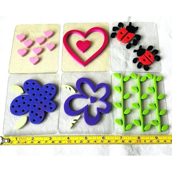 Duncan Chunky Layers Craft Foam Lady Bugs Hearts Flowers See Thru Mounts (6) VTG - Picture 6 of 8